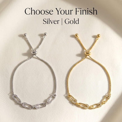Crystal Safety Pin Bracelet lifestyle flat lay