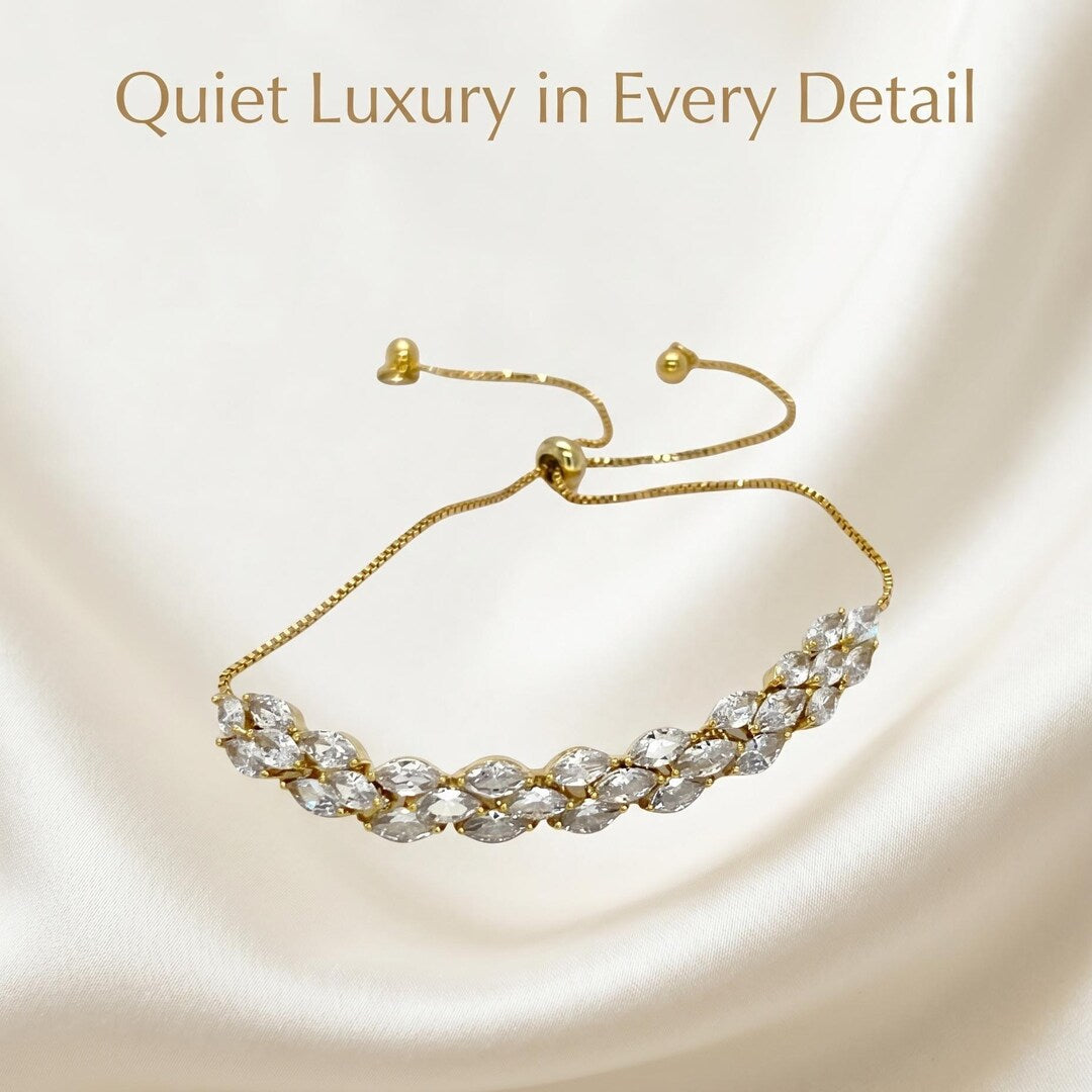 Marquise crystal bracelet minimalist modern jewelry