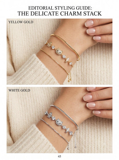 Kawaii kitty bracelet on wrist styled shot
