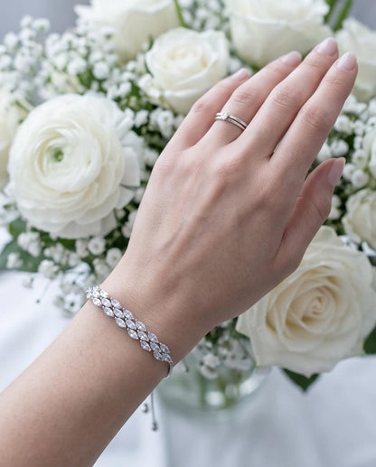 Marquise crystal bracelet adjustable fit wrist