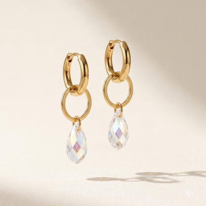 18K Gold Plated Swarovski Crystal Drop Dangle Earrings