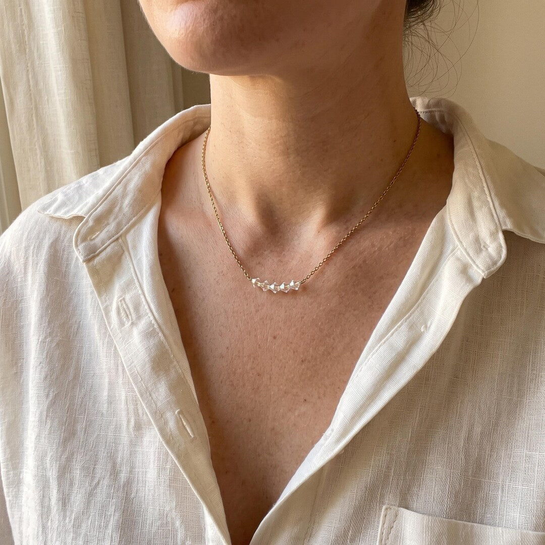 Swarovski AB Crystal Necklace on 18K Gold-Plated Stainless Steel