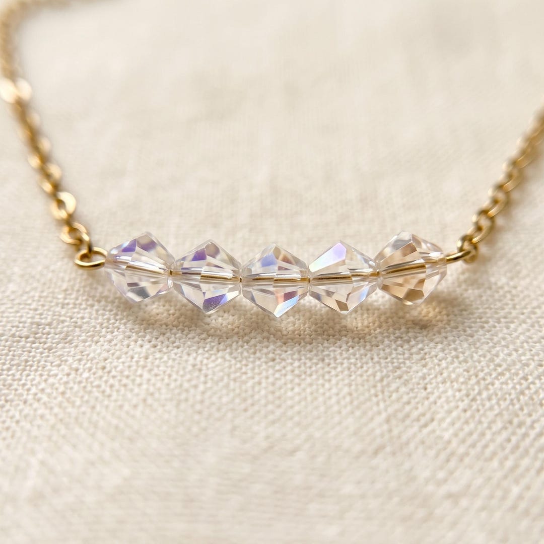 Swarovski AB Crystal Necklace on 18K Gold-Plated Stainless Steel
