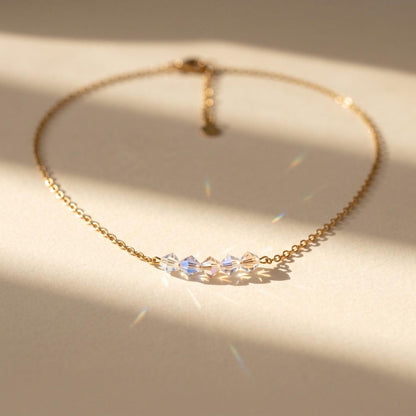 Swarovski AB Crystal Necklace on 18K Gold-Plated Stainless Steel