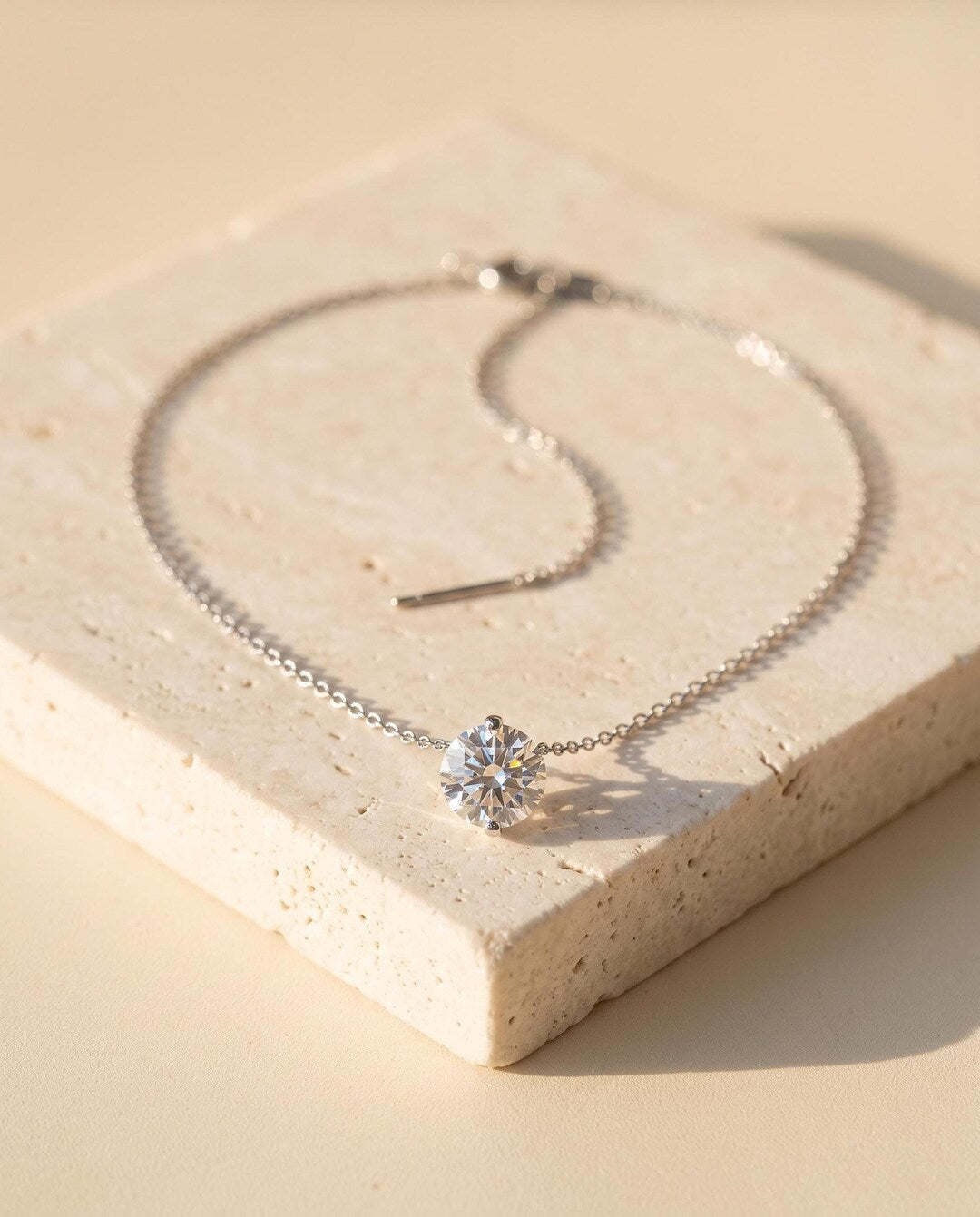 2ct Moissanite Floating Solitaire Pendant Necklace