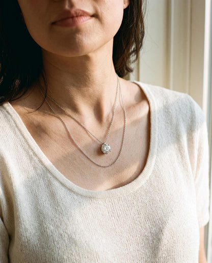 2ct Moissanite Floating Solitaire Pendant Necklace