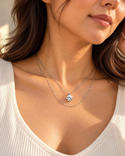 2ct Moissanite Floating Solitaire Pendant Necklace
