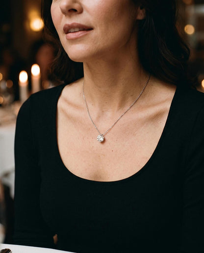 2ct Moissanite Floating Solitaire Pendant Necklace