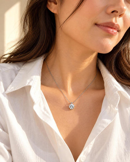 2ct Moissanite Floating Solitaire Pendant Necklace