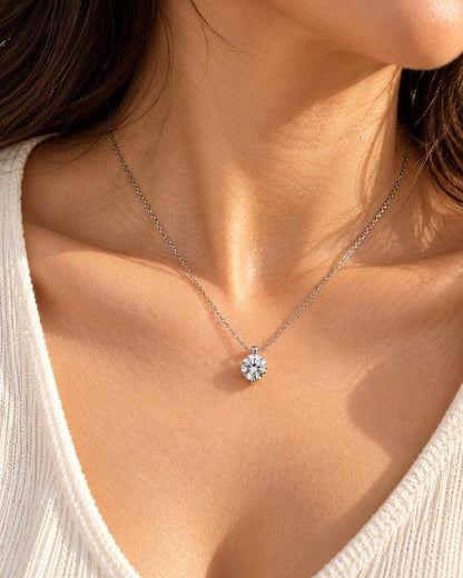 2ct Moissanite Floating Solitaire Pendant Necklace