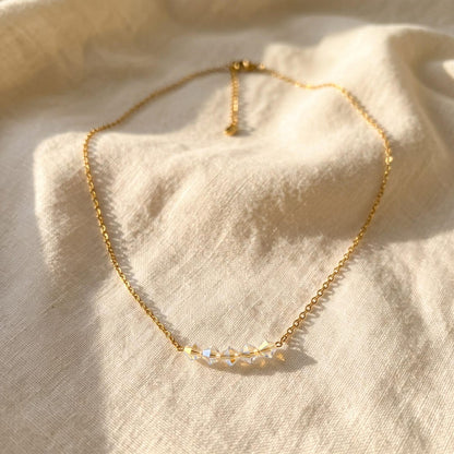 Swarovski AB Crystal Necklace on 18K Gold-Plated Stainless Steel