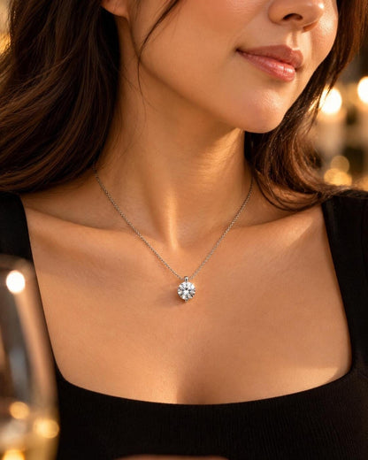2ct Moissanite Floating Solitaire Pendant Necklace