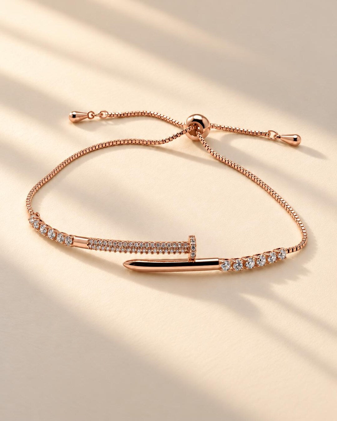 Crystal Pavé Nail Cuff Adjustable Bracelet