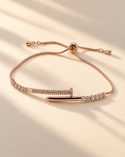 Crystal Pavé Nail Cuff Adjustable Bracelet