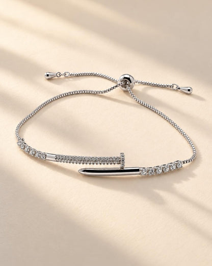 Crystal Pavé Nail Cuff Adjustable Bracelet