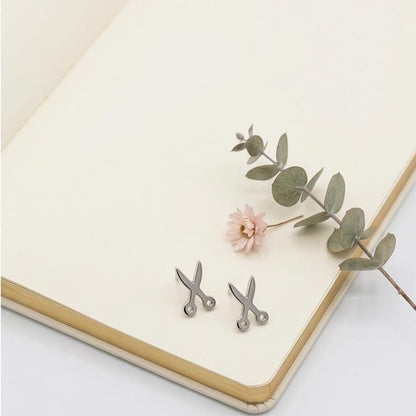 Rose gold scissors earrings dainty studs