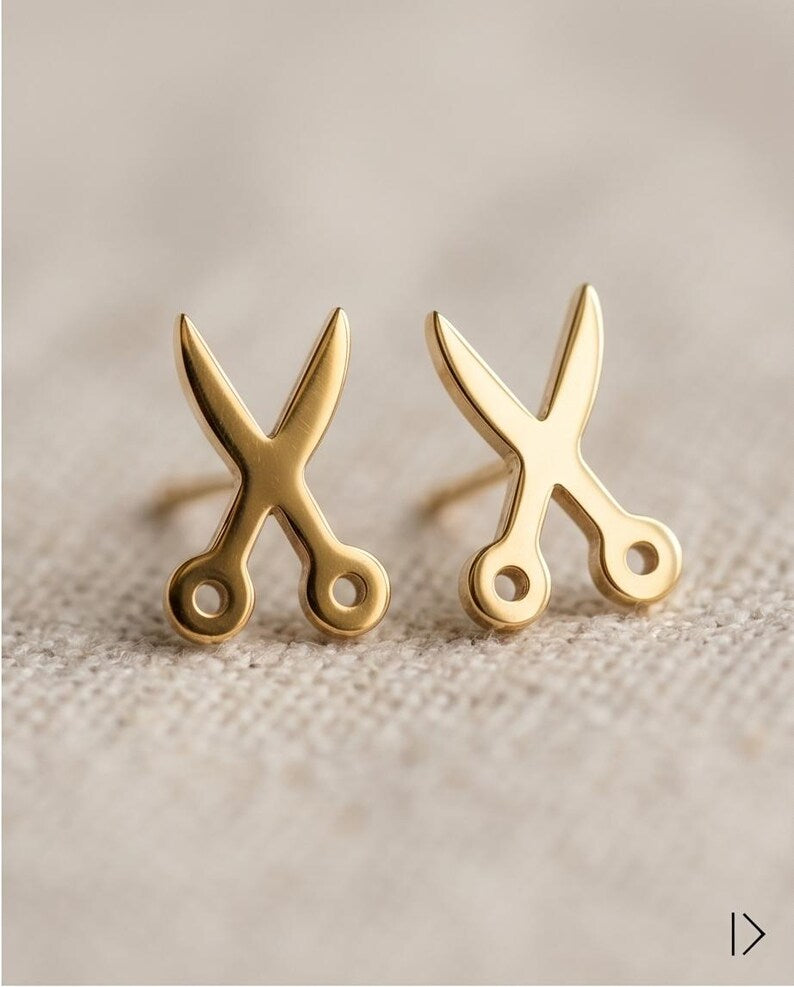 Scissors earrings stainless steel minimalist
