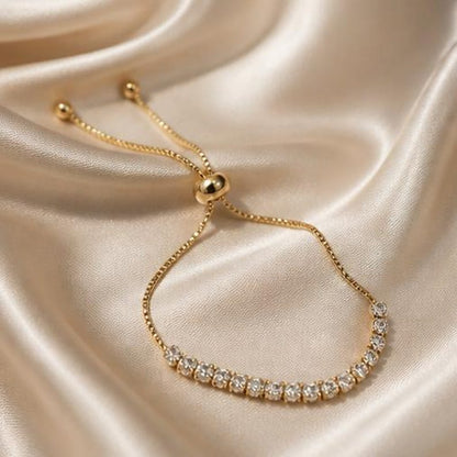 Adjustable CZ Tennis Bracelet worn