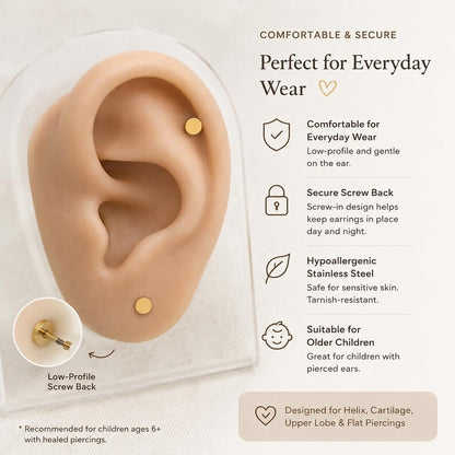 Screw Back Helix Earrings Bundle worn - VEESA BY N