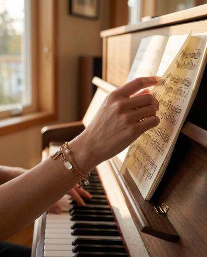 18K Gold Plated Music Charm Bracelet image 6