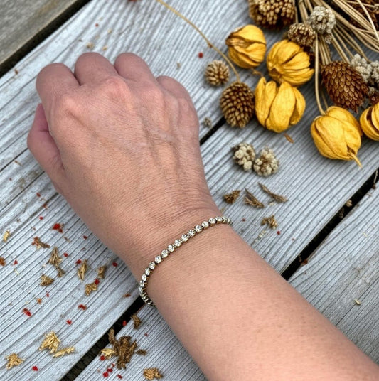 Adjustable CZ Tennis Bracelet detail