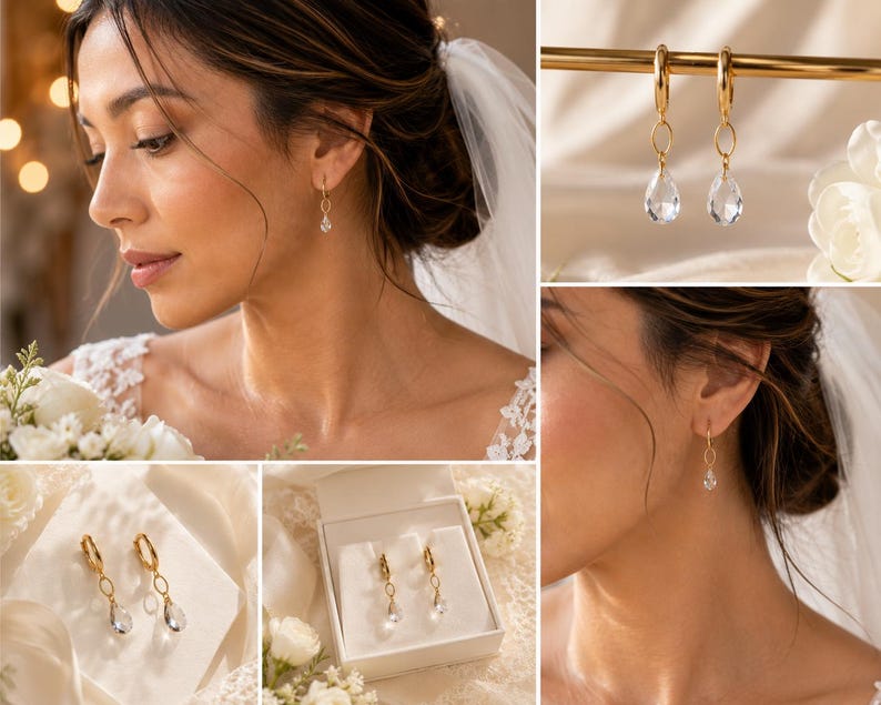 Swarovski Crystal Drop Earrings detail 8