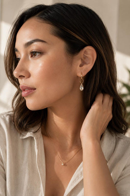 Swarovski Crystal Drop Earrings detail 2