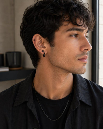 Modern Ear Stack Set square studs - VEESA BY N