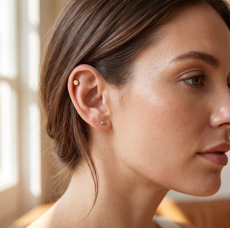 Screw Back Helix Earrings black - VEESA BY N