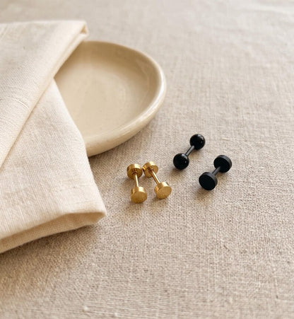 Screw Back Helix Earrings close up - VEESA BY N