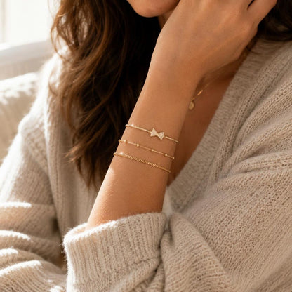 Crystal Bow Adjustable Bracelet - styling