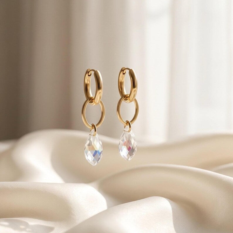 Swarovski Crystal Drop Earrings detail 13