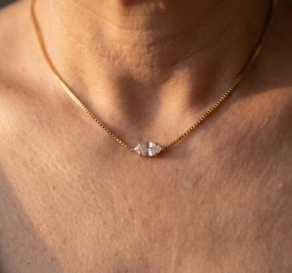 Marquise CZ necklace detail 2