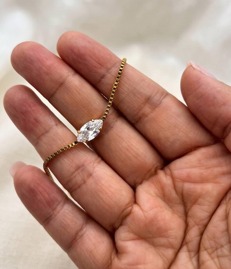 Marquise CZ necklace detail 3