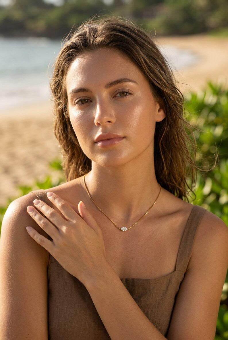 Marquise CZ necklace detail 16