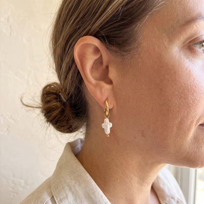 Baroque Freshwater Pearl earrings detail 4