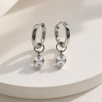 Oval Moissanite Huggie Hoop Earrings