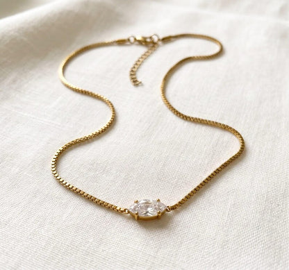 Marquise CZ necklace detail 5