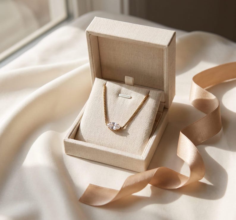 Marquise CZ necklace detail 6