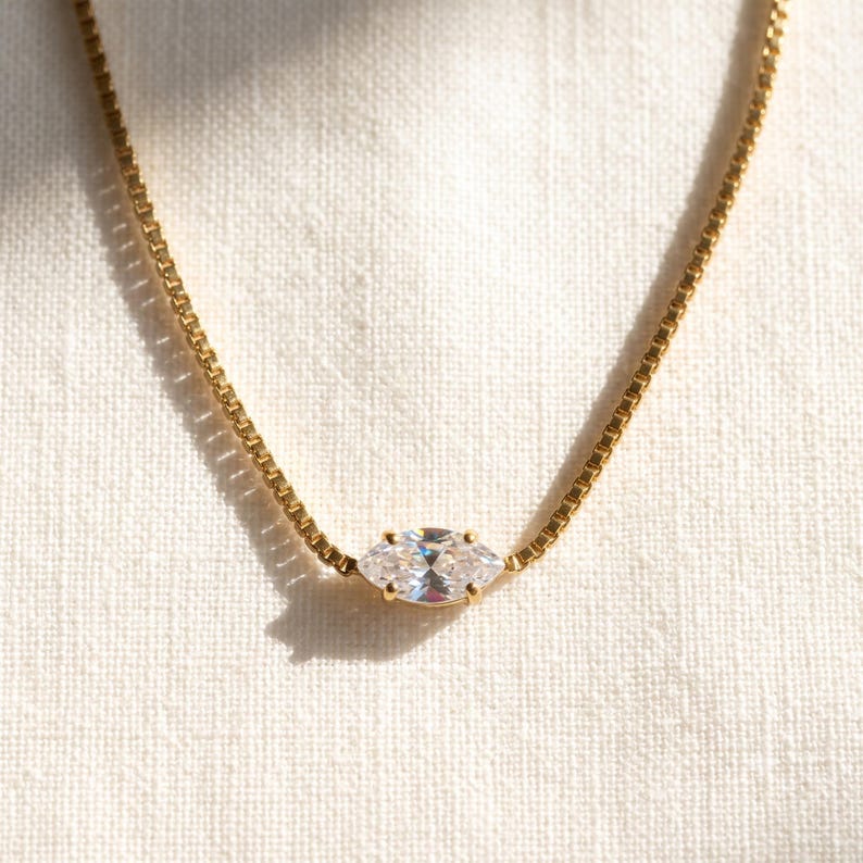 Marquise CZ necklace detail 13