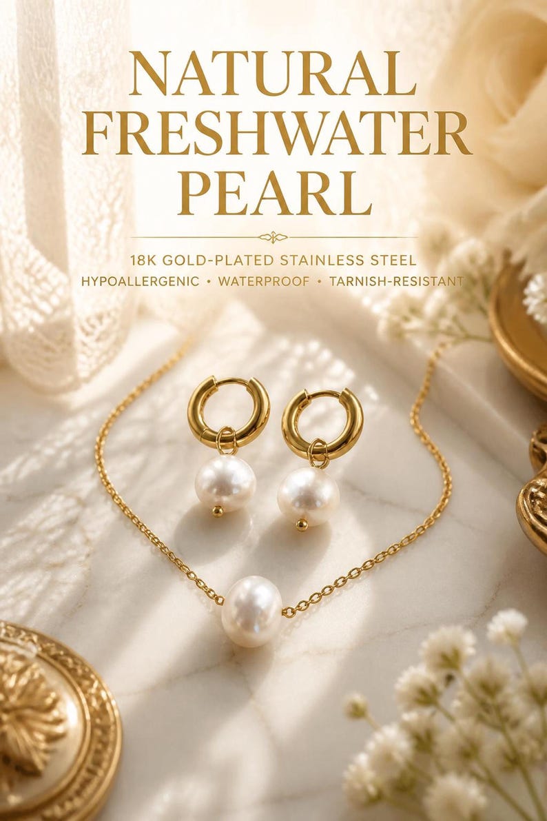 Freshwater pearl set feature graphic with flowers