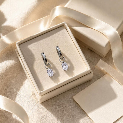Moissanite huggie hoop earrings detail 14