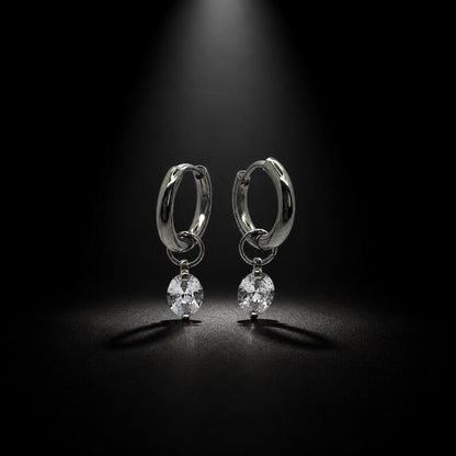 Moissanite huggie hoop earrings detail 10