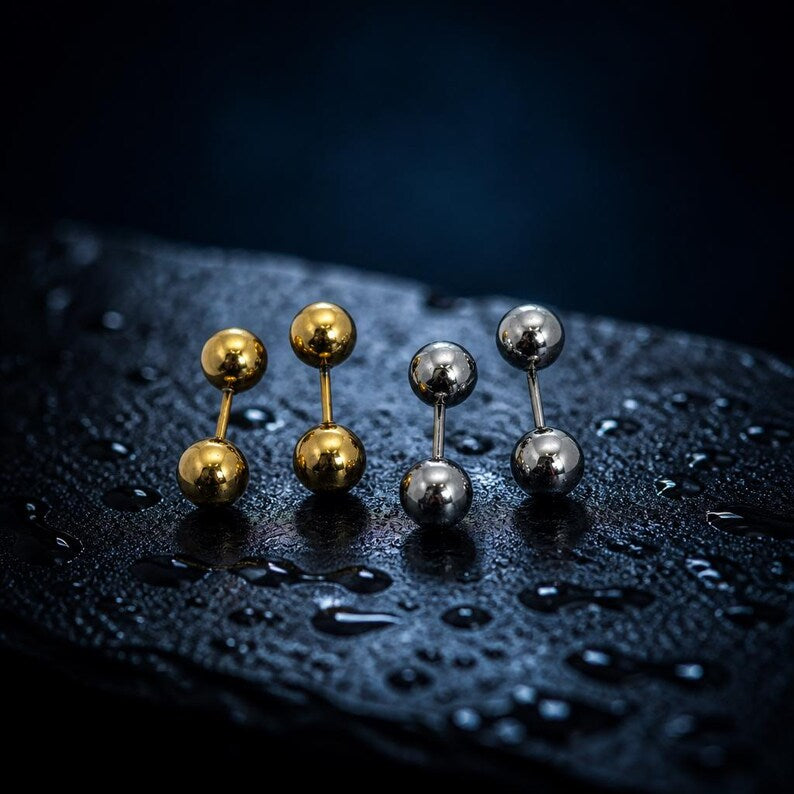 Ball stud earrings final detail shot