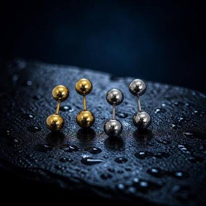 Ball stud earrings final detail shot