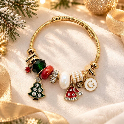 Christmas charm bracelet final detail shot