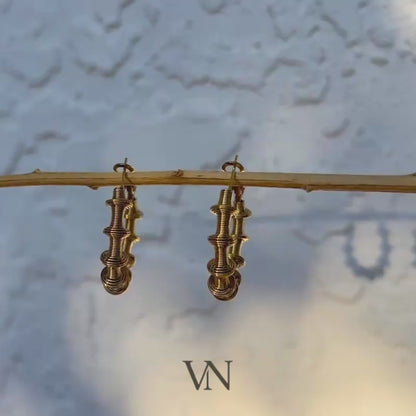 Sculpture Coil Gold Hoop Earrings