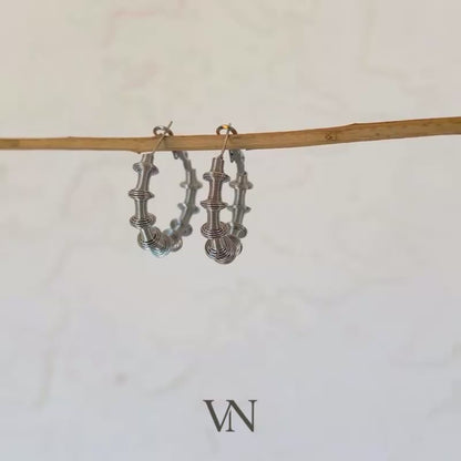 Silver Coil Hoop Earrings