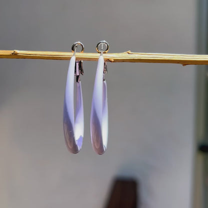 Lilac Teardrop Hoop Earrings