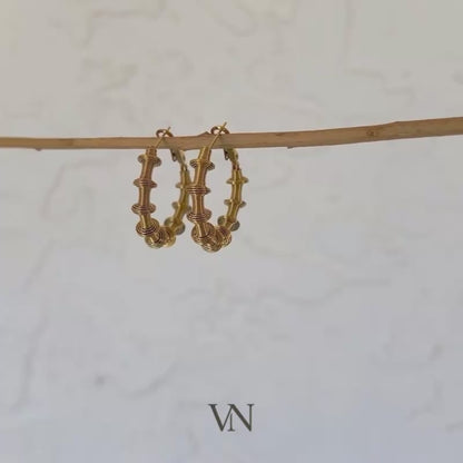 Copper Coil Hoop Earrings